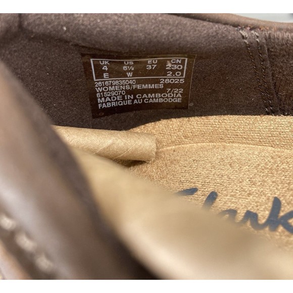 CLARKS WOMEN’S SIZE 6.5 ROSEVILLE DOT DARK BROWN LEATHER SLIP-ON LOAFER - Picture 7 of 8